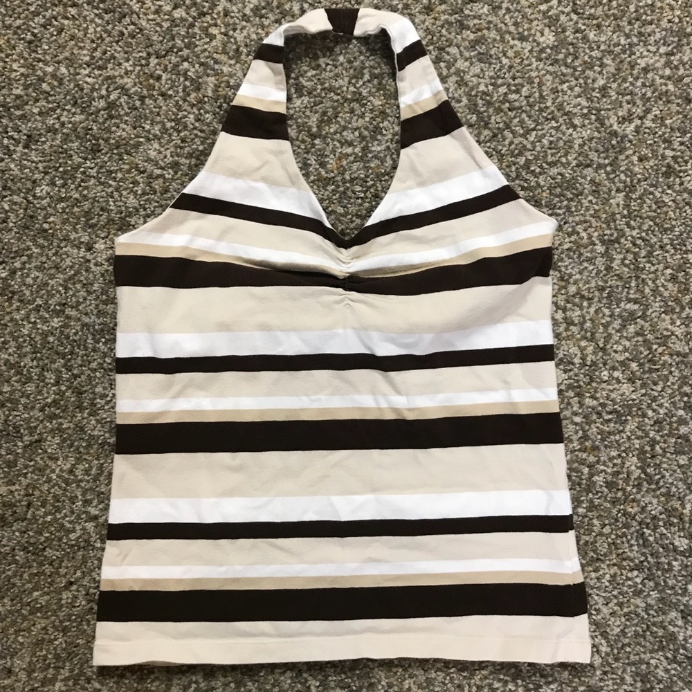 Sonoma halter top, brown stripe, medium